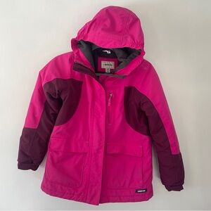 Lands' End Kids Squall waterproof insulated jacket in pink and maroon